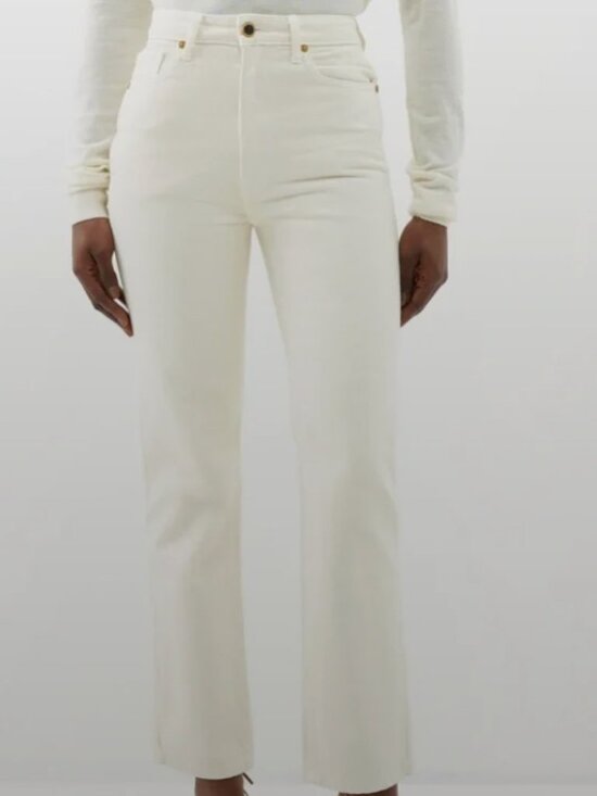 KHAITE Pants - KHAITE | ABIGAIL | Straight leg off white / cream denim pants | 26 (BRAND NEW)